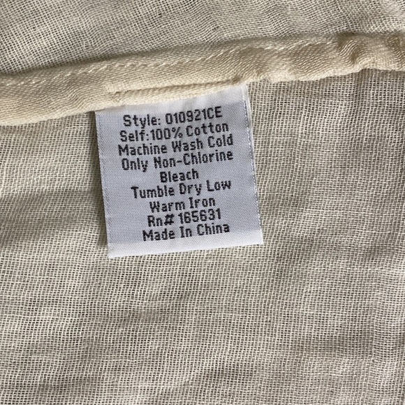 Johnny Was Calme Drape Tank Top Double V Neck Sleeveless 100% Cotton Size S - Picture 7 of 7